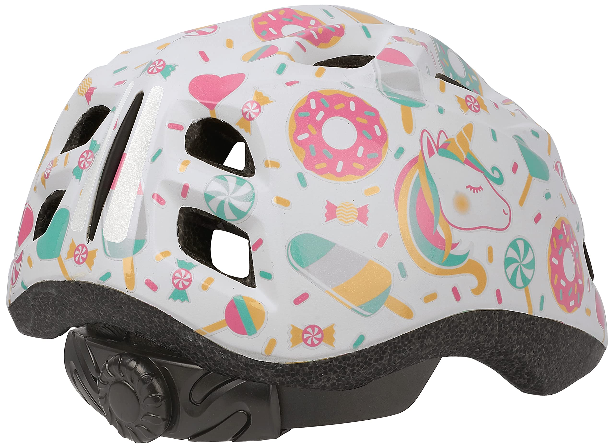 POLISPORT 8740800014 - XS Kids Premium Lollipops Kask rowerowy dla dzieci Regulowany rozmiar XS (46-53cm) z certyfikatem CE do jazdy na rowerze Deskorolka Łyżwiarstwo w kolorze Lolipops
