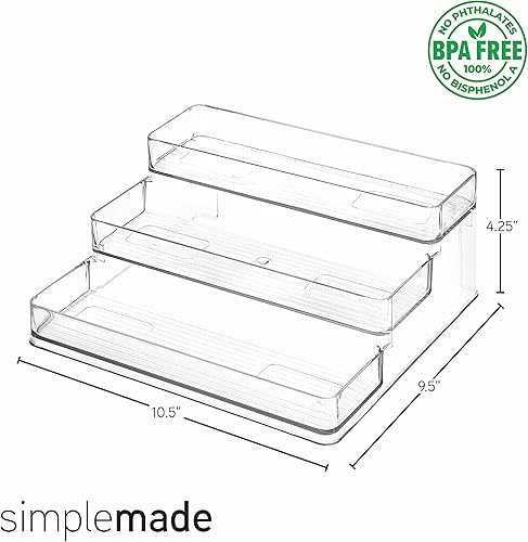 Miniatura 3 de SIMPLEMADE Estante transparente para especias estante de tres niveles, encimera y gabinete de almacenamiento y organizador de especias para cocina,