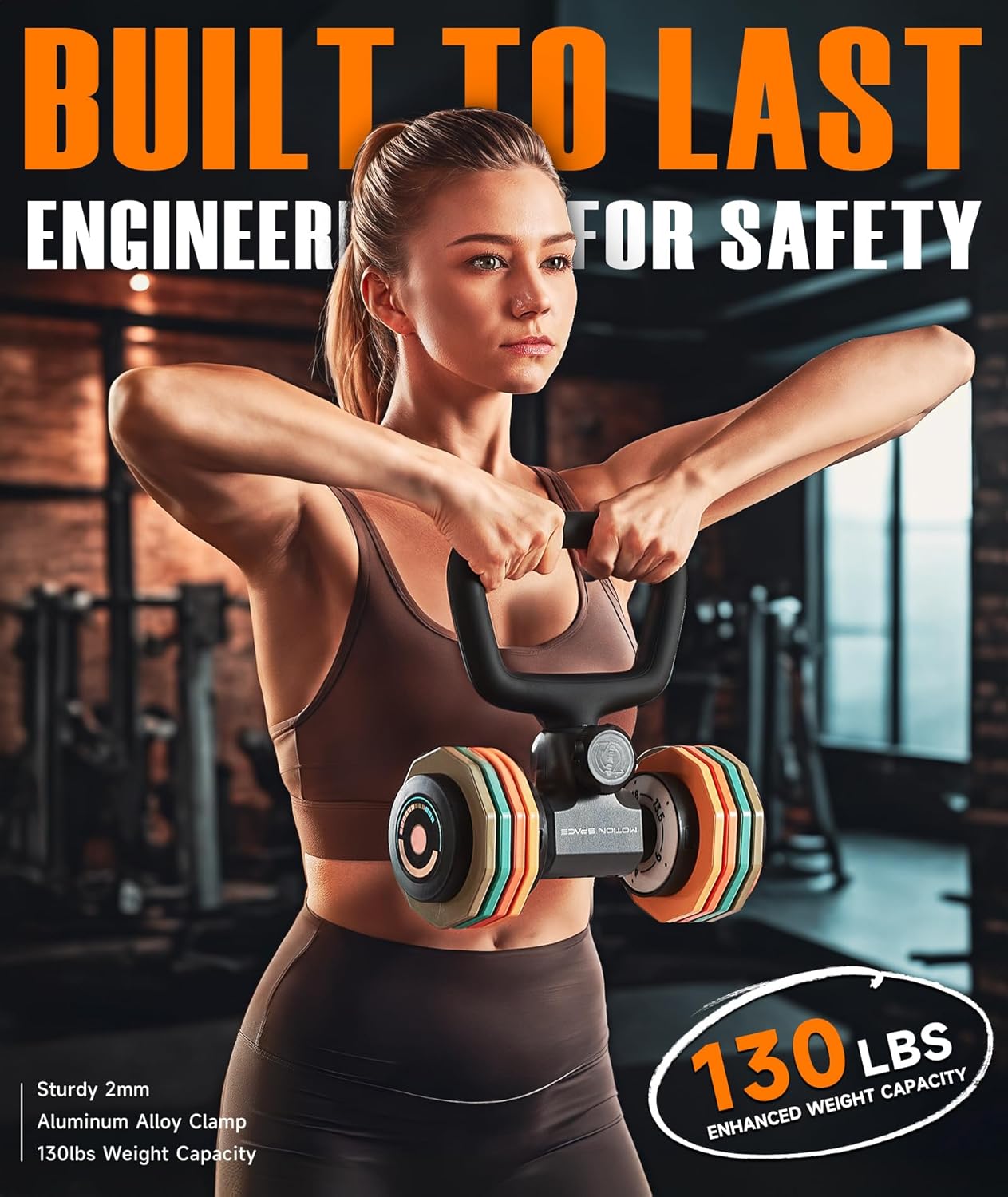 Flexible Dumbbell Converter - 260 LBS Weight Capacity Adjustable Alloy Steel Bar丨Convert Dumbbells to Barbell, Enhanced Compatibility for Wide Range of Dumbbells for Home Weight Lifting