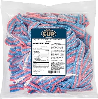Cotton Candy Sour Belts, 1 lb Bulk Bag