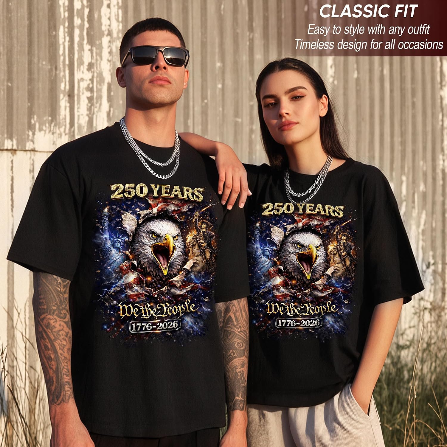 250th Anniversary USA Shirt, 250th Independance Eagle Shirts for Men, Patriotic Shirts for Men