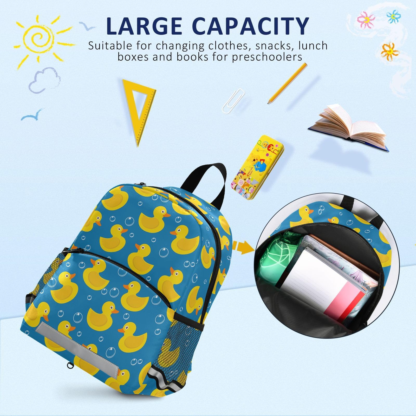 Mnsruu Mochila para niños pequeños, burbujas amarillas, bolsa de guardería para niños y niñas, bolsa de guardería para niños y niñas, bolsa de libros de jardín de infantes preescolar bolsa de viaje