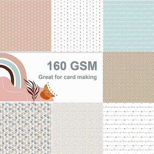 Miniatura 3 de 28 papel de álbum de recortes Boho, papel de álbum de recortes de 12 x 12 pulgadas, papel de álbum de recortes de 90 lb160 gm, impresión de doble