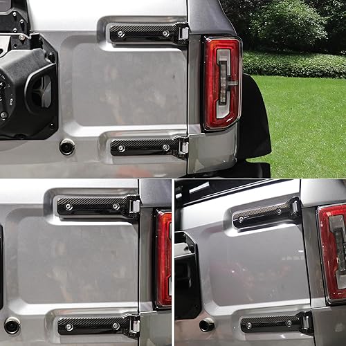Miniatura 6 de BESTAOO Cubierta de bisagra de puerta trasera para puerta trasera, accesorios exteriores, decoración para Ford Bronco 2021 2022 2023 2024 2025,