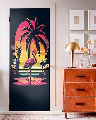 Miniatura 9 de FLFK - Mural para puerta, adhesivo 3D para puerta, autoadhesivo, extraíble, para decoración del hogar, 30.3 pulgadas de ancho x 78.7 pulgadas de