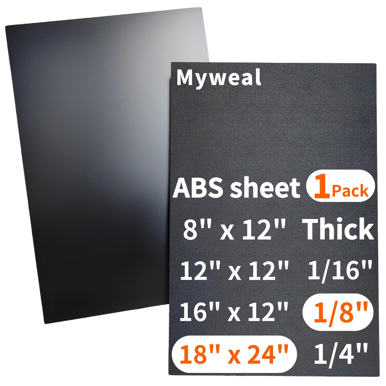Black ABS Plastic Sheet - 8" x 12" -11