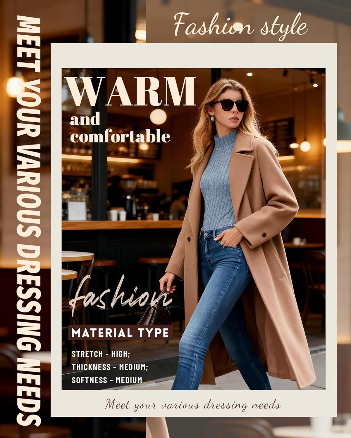 3 Pack Women's Mock Turtleneck Sweater Ribbed Knit Long Sleeve Tops Soft Thermal Layering Shirts