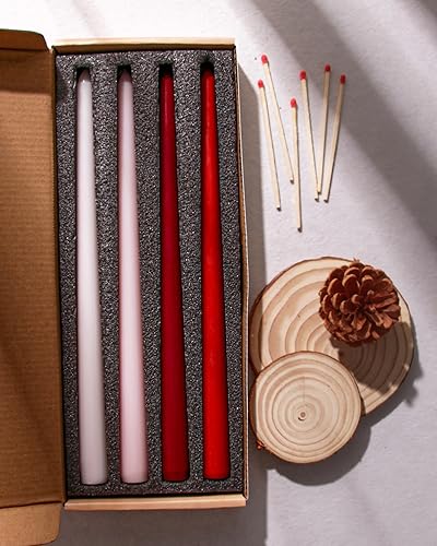 Miniatura 41 de Viyffo Velas cónicas marrones, paquete de 4 velas cónicas sin perfume de 12 pulgadas, 8 horas de tiempo de combustión, sin humo, para el hogar