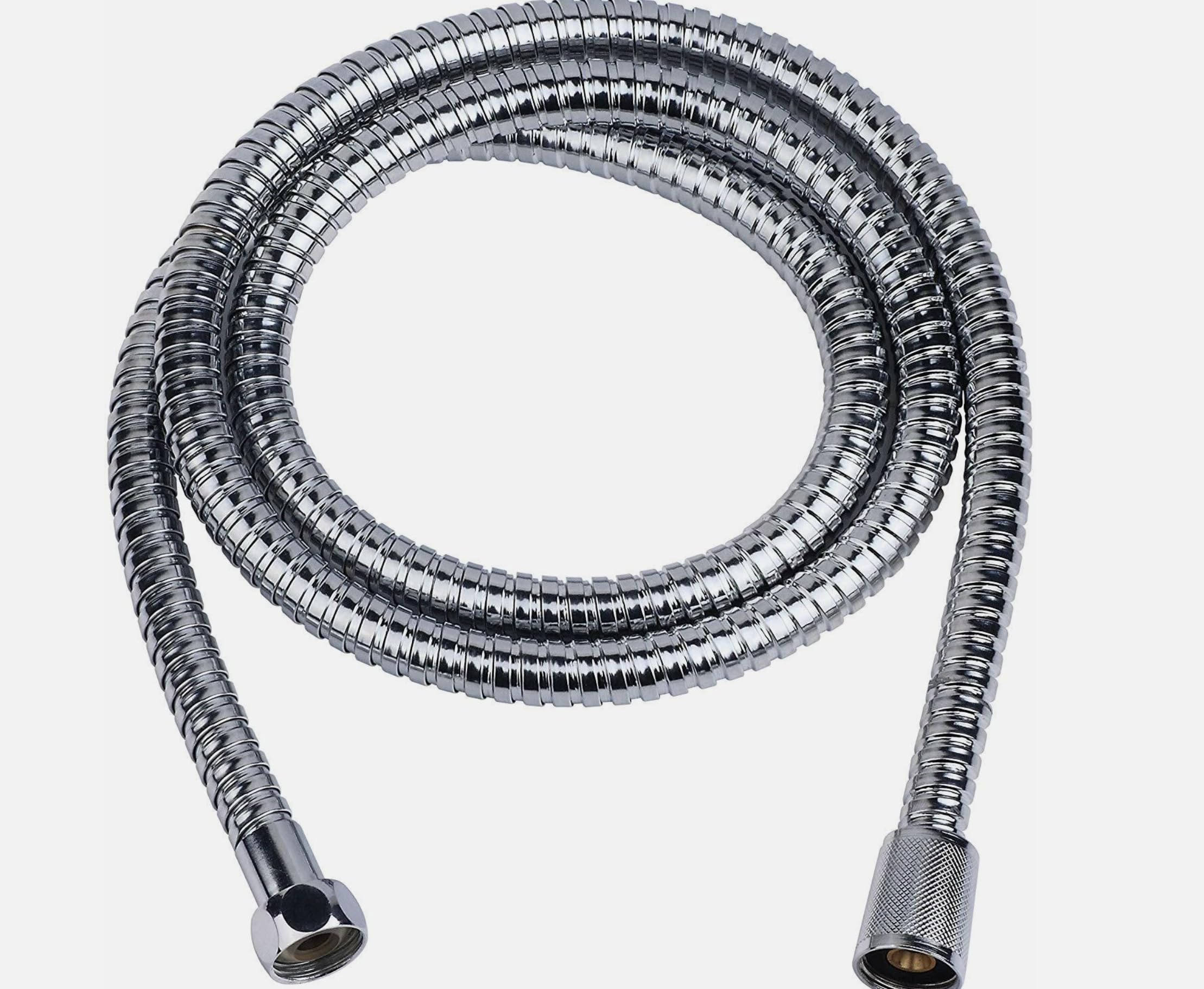 Housler Chrome Housler® Quality,1.25M Long Standard Size,Stainless Steel, Brass Nuts, Finish Shower Hose