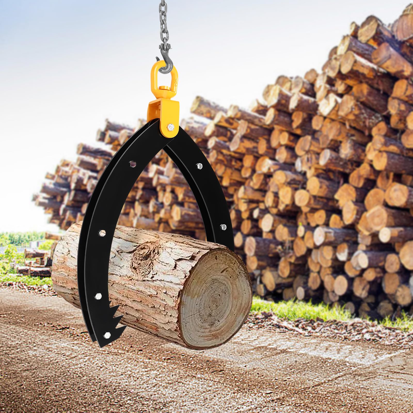 Pinza per legno, 1500 kg, 32", per sollevamento e trazione di tronchi