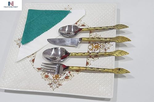 Miniatura 2 de NauticalMart Cubiertos de acero inoxidable, tenedor, cucharas, juego de cuchillos, cubiertos vikingos (juego de 12)