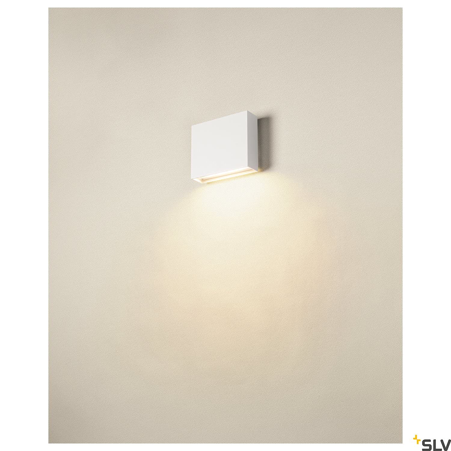 SLV LED Aufbauleuchte QUAD FRAME 14 | Wandleuchte zum Aufbau| Eckig, Weiß, 2700/3000K Warmweiß | Stilvolle Wandleuchte, Aufbau-Strahler LED Treppen-Beleuchtung, Stufen-Licht, Treppenlicht