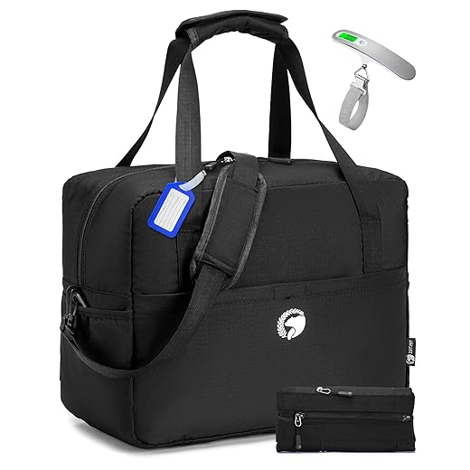 40x30x20 cm Travel Bag with Luggage Scale Duffle Bag Wet Pocket, Lightweight Carry on Weekender Duffel Hospital Bags for Labor, Black