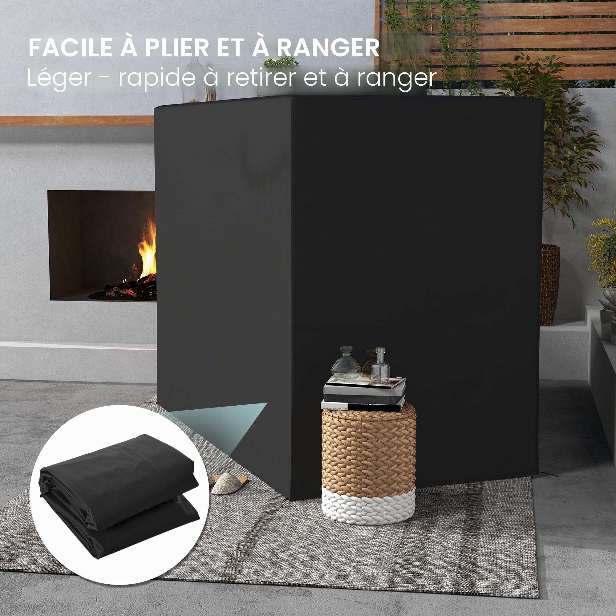 Outsunny Housse pour balancelle 3 places 240x133x185 cm Gris foncé