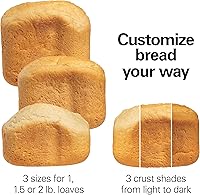 Vista 4 de Hamilton Beach Máquina automática para hacer pan, digital, programable, 12 ajustes + sartén antiadherente sin gluten sin PFAS + paleta de amasado