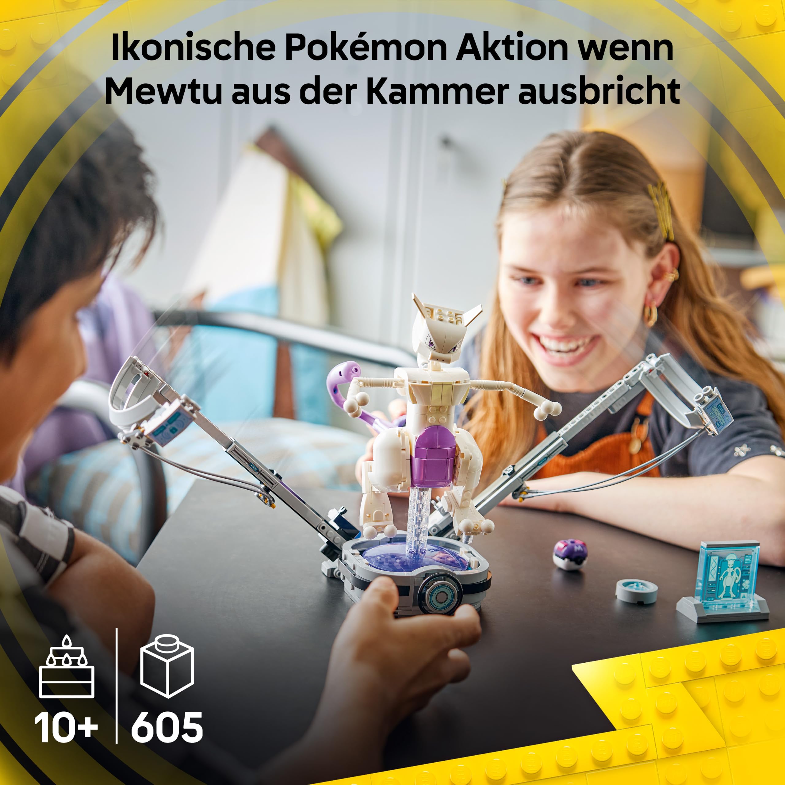 LEGO Pokémon SMART Play: Mewtwus Ausbruch aus dem Labor - kompatibles interaktives Set mit SMART Tag und Pokémon-Figur Steinen - Geschenk für Kinder ab 10 Jahren - 72163