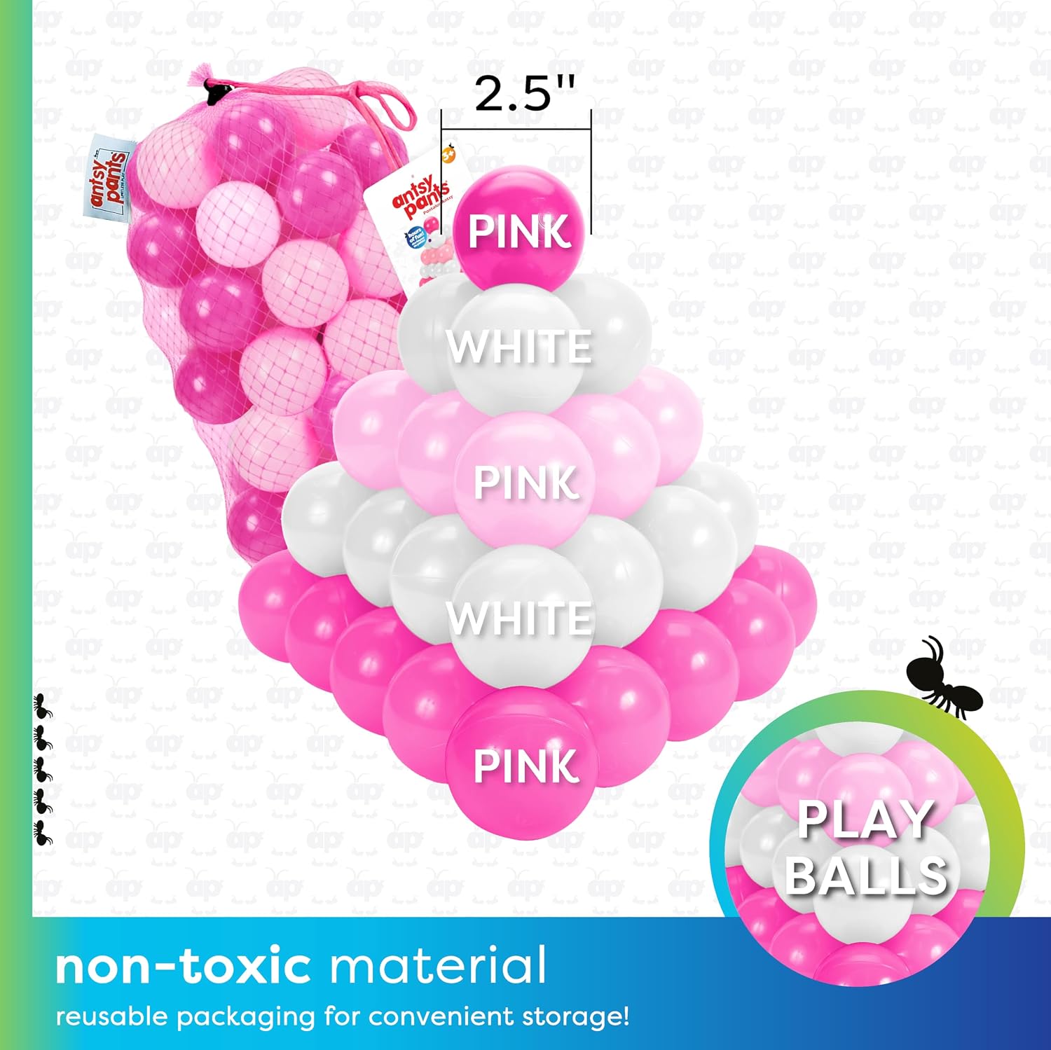 Antsy Pants 100 Ball Pit Balls for Toddlers 1-3, Sensory Toys for Kids image 4