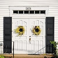 Vista 5 de Números y letras de casa de 5.5 pulgadas, número de dirección de casa de metal de hierro fundido altamente visible para buzón de oficina de calle