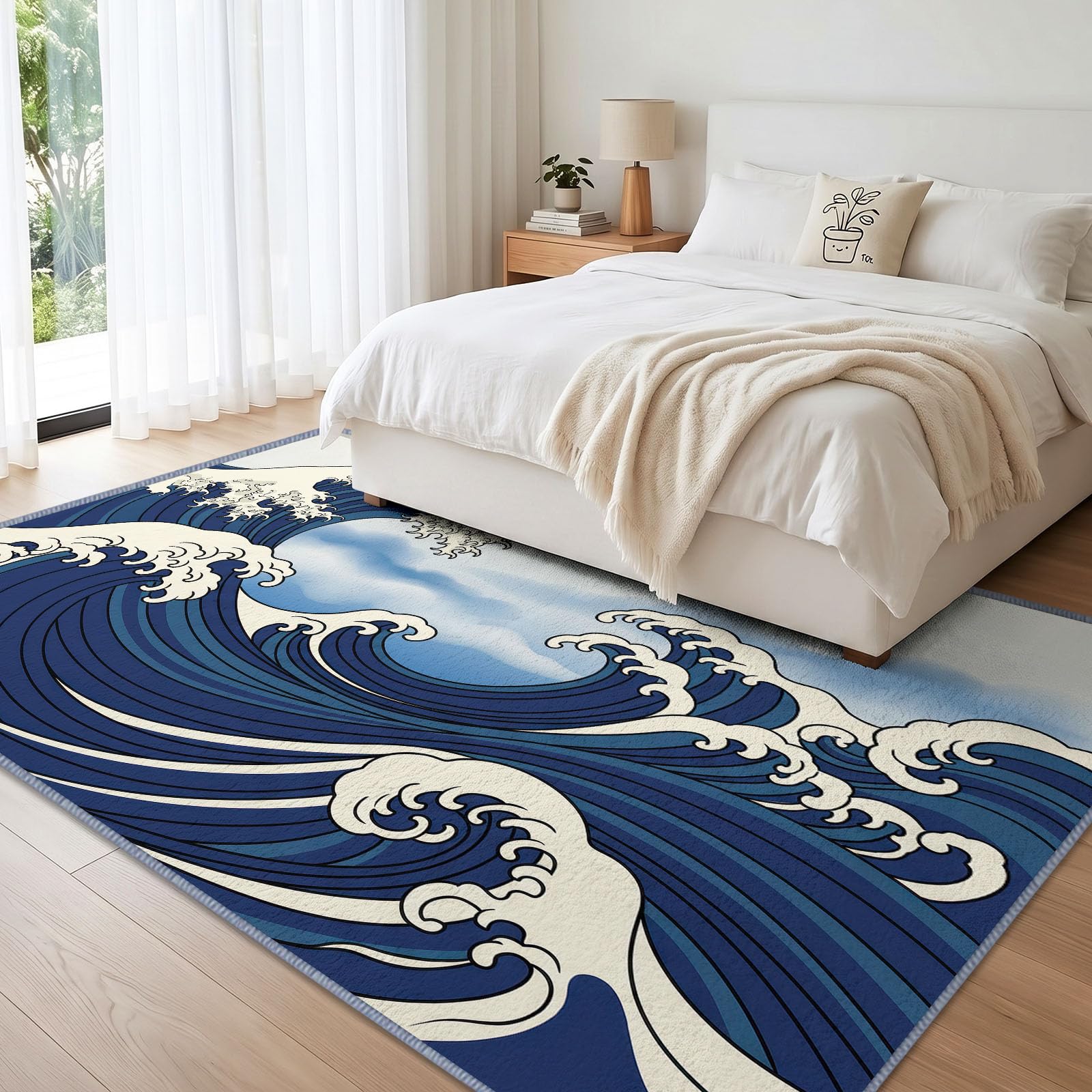 Générique Vague Bleu Doux Tapis 80x150 cm
