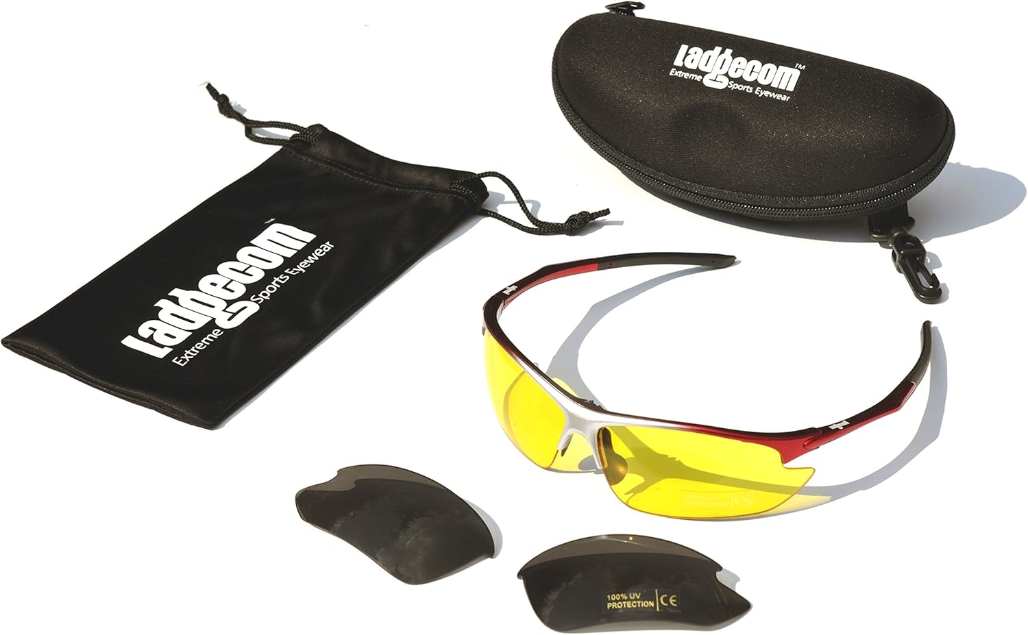 Sports Sunglasses with Smoke Lenses and Spare Yellow Lens with