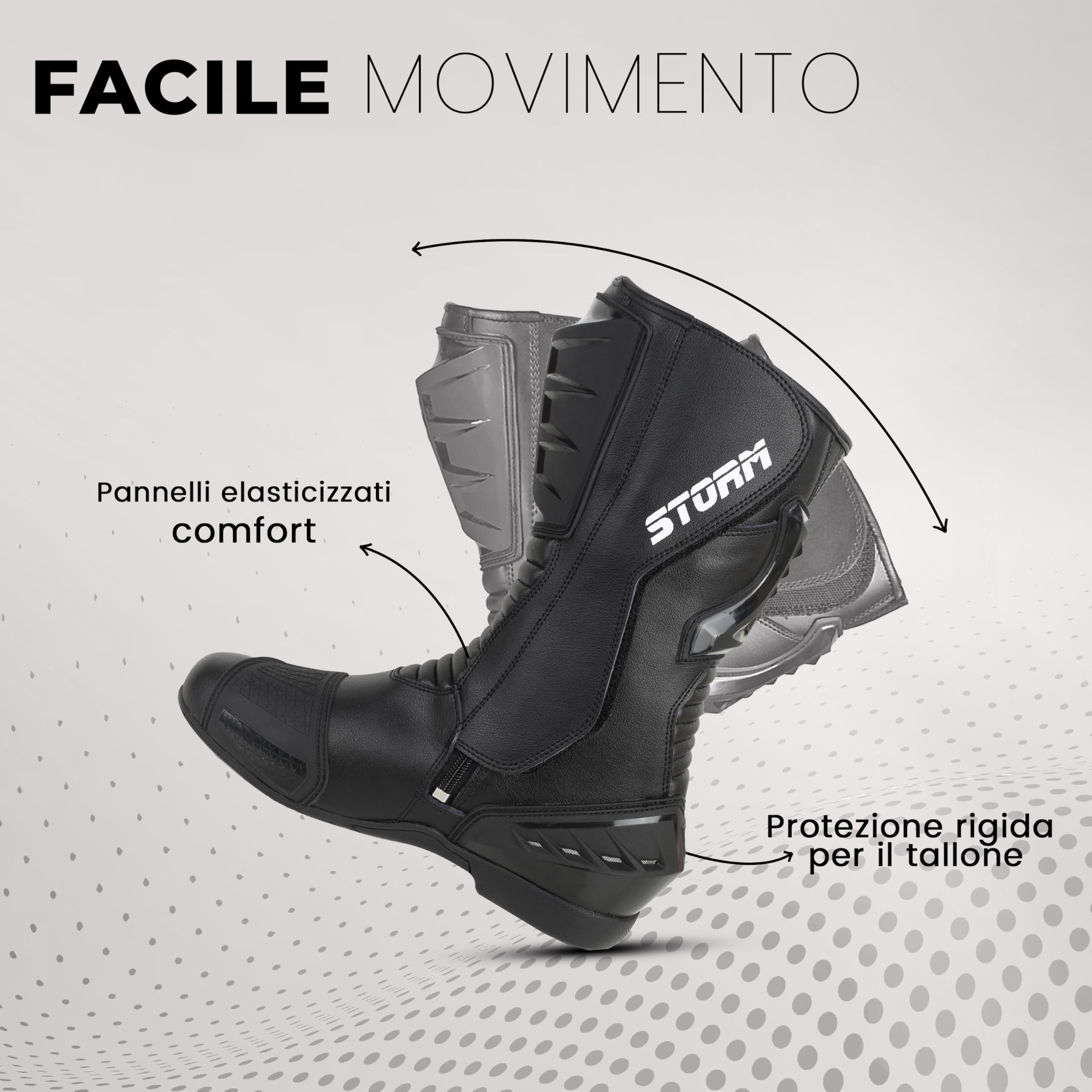 Stivali da moto Storm in vera pelle, impermeabili, con protezione anti-scivolo, da corsa e sportivi, omologati CE