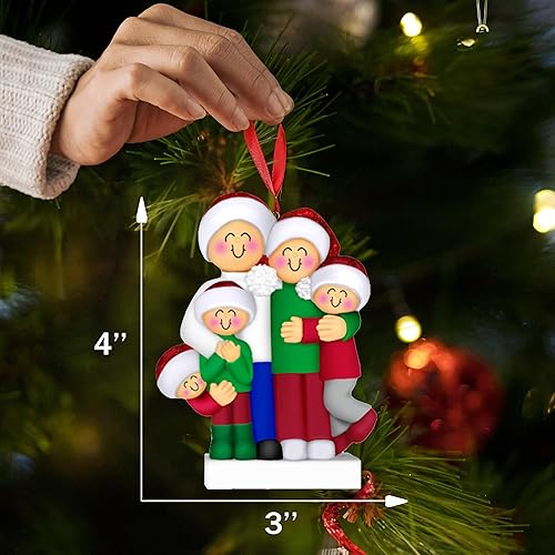 Miniatura 11 de Adornos de Navidad familiares 2024 para árbol familiar, adorno personalizado para familia de 6, adorno de familia de seis, adorno para nietos