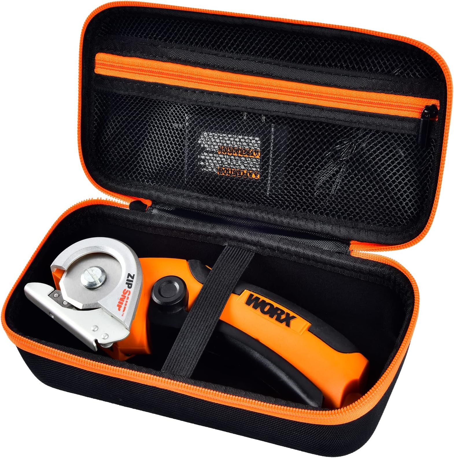 COMECASE Compatible With Worx Wx081L 4V Zipsnip Cordless Electric Scissors, Cutting Tools Storage Organizer, Fabric Cutter Holder Container Bag With Accessories Pocket (Box Only),black orange