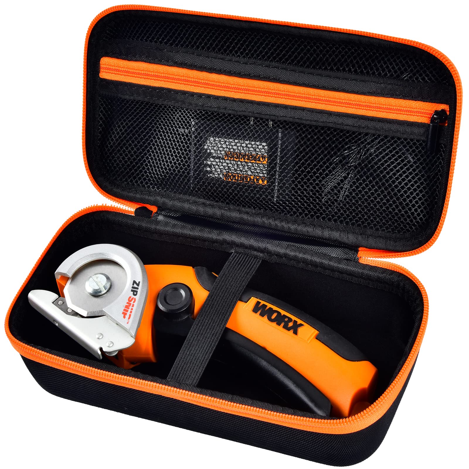 COMECASE Compatible With Worx Wx081L 4V Zipsnip Cordless Electric Scissors, Cutting Tools Storage Organizer, Fabric Cutter Holder Container Bag With Accessories Pocket (Box Only),black orange
