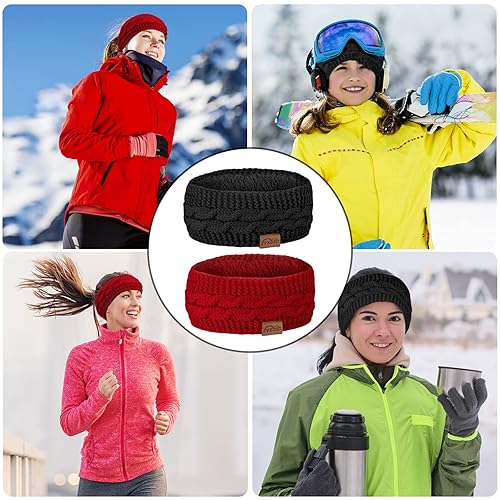 Miniatura 6 de ZYXBBD Winter Headbands for Women Ear Warmer-Ear Warmers for Women Knit Headbands Thicken Elastic Ear Muffs Winter Women for Outdoor Sports,Skiing,