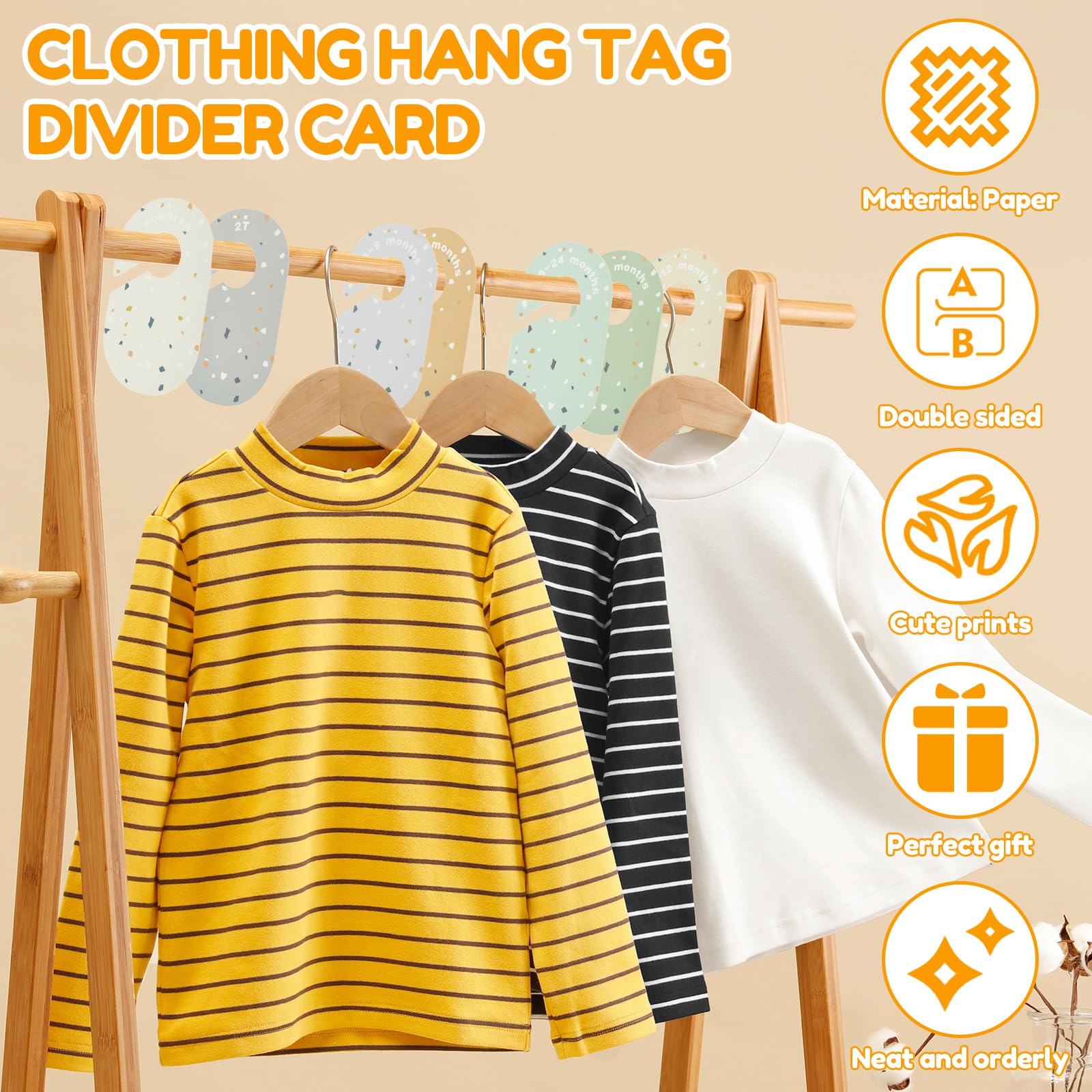 kjcbkcb 8Pcs Hanging Closet Divider, Divider Baby Clothing Divider Cute Print Toddler Hanger Closet Dividers Baby Closet Dividers Flexible Nursery Closet Organizer for Infant to Toddler, Boy & Girl