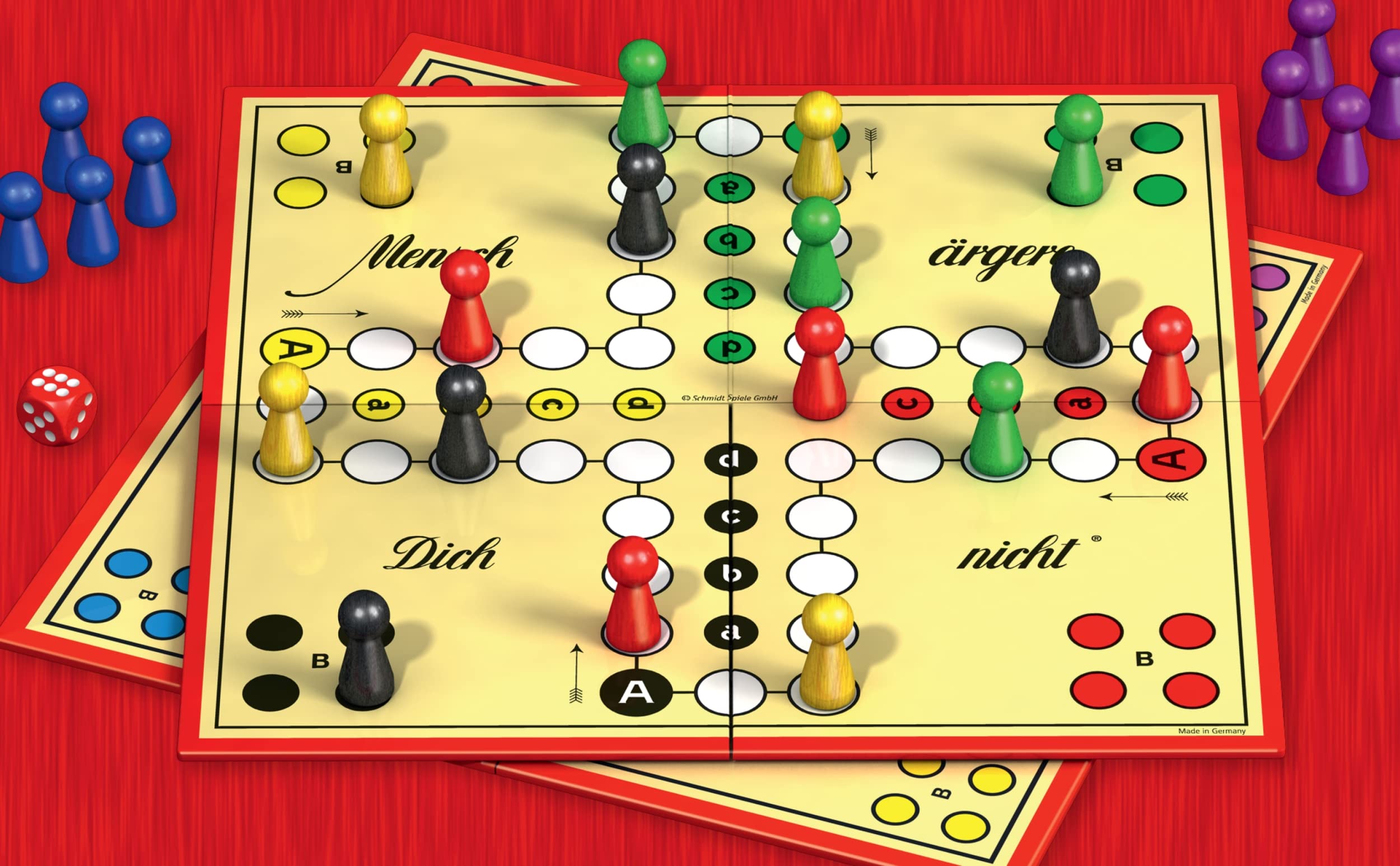 Schmidt Spiele 49439 Mensch ärgere Dich Nicht In Lattina - Classic Line Con Pedine Giganti In Legno - 3