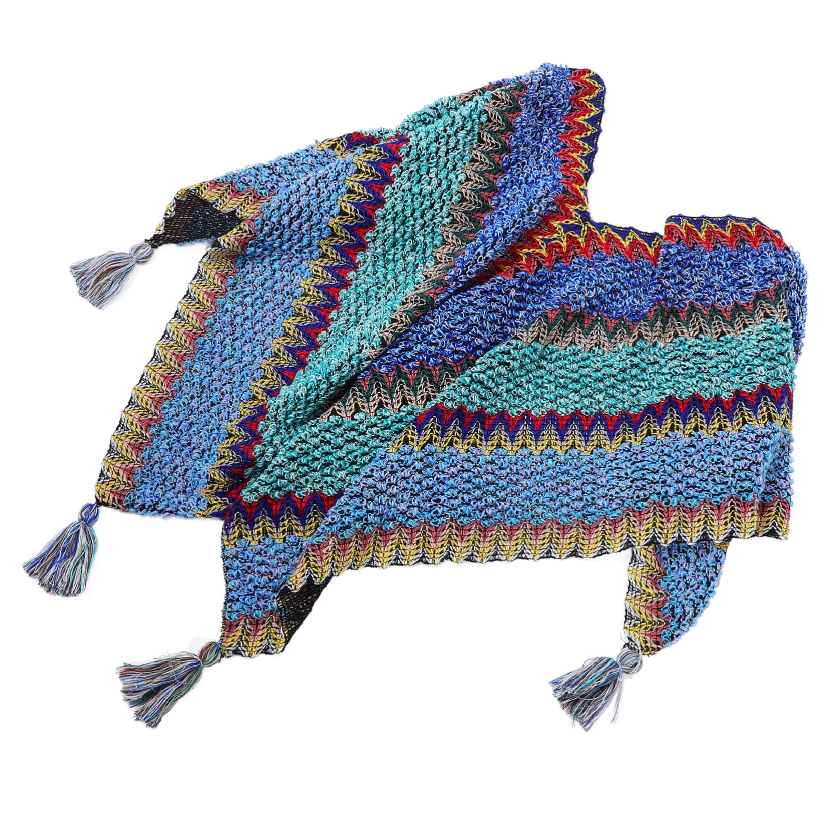 Balacoo Poncho Suéter con Borlas y Cálida para Mujer para y Sesiones Fotográficas Casual y Chic Color Azul