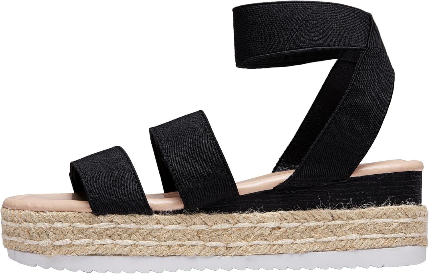 Vepose Women's Platform Sandals Wedge Espadrilles, 2.2 Inch Elastic Strap Open Toe, Comfortable Cute Sandalias, Dressy Summer Vacation Casual Beach Work Wedding 876