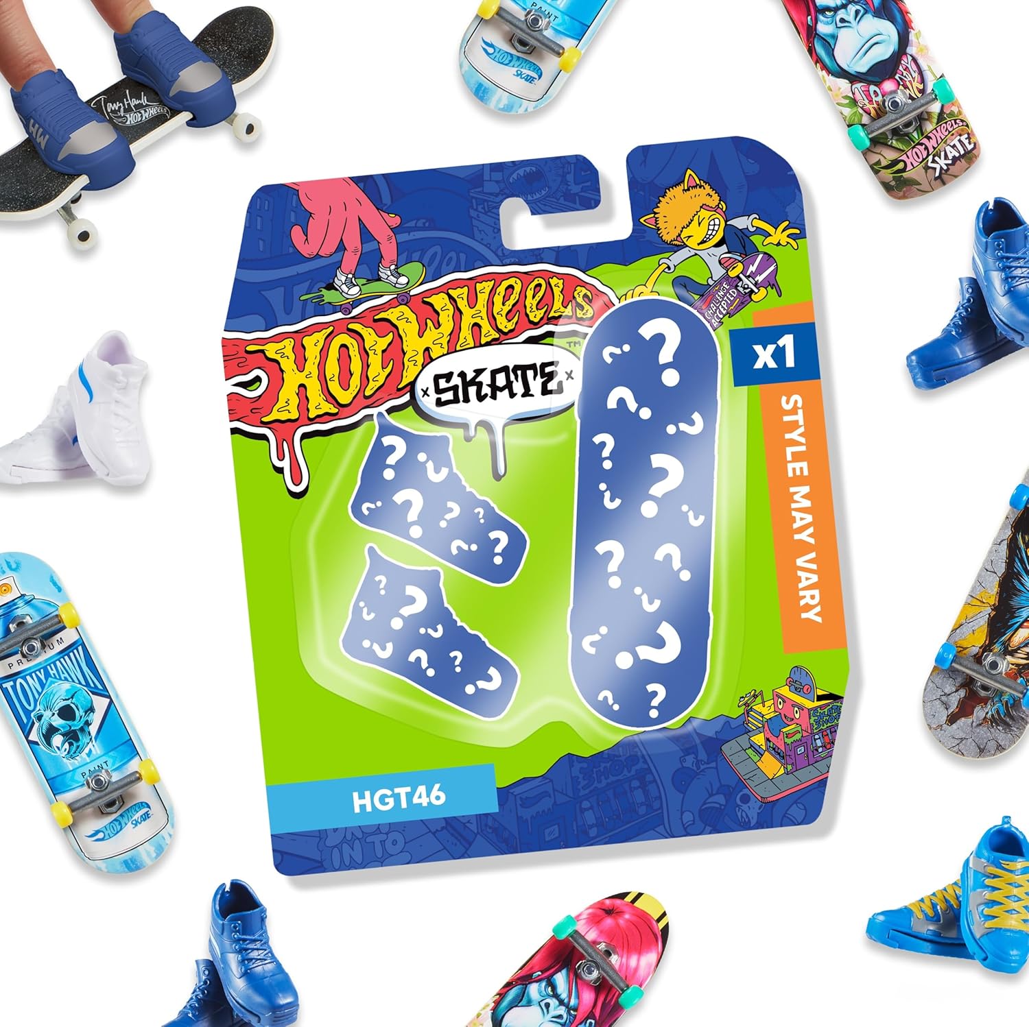 Mattel - Hot Wheels Tony Hawk Moment Skate Fingerboard & Shoe Assortment