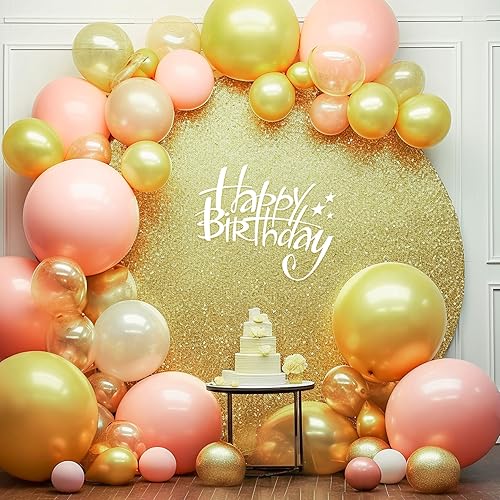 Miniatura 4 de Cubierta de fondo redonda de lentejuelas doradas de 6.5 pies, cubierta de fondo circular con purpurina hermosa cubierta de arco de fondo de fotos