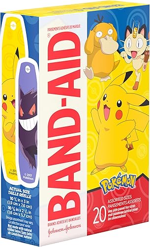Miniatura 9 de Band-Aid Vendajes adhesivos de marca para cortes y rasguños menores cuidado de heridas con personajes Pokémon para niños tamaños surtidos de 20