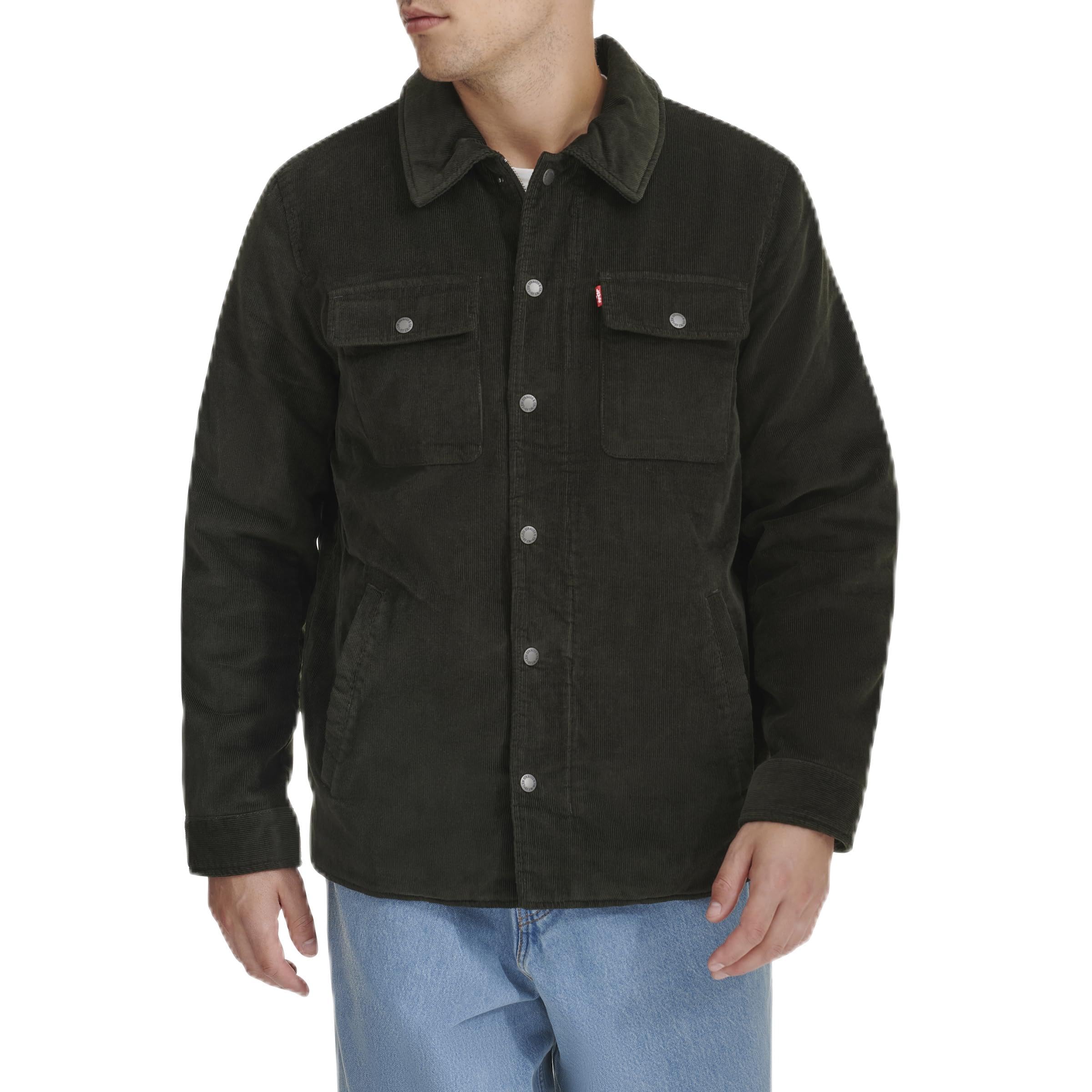 Levi's Men's Corduroy Shirt Jacket, Dark Olive Filled, M