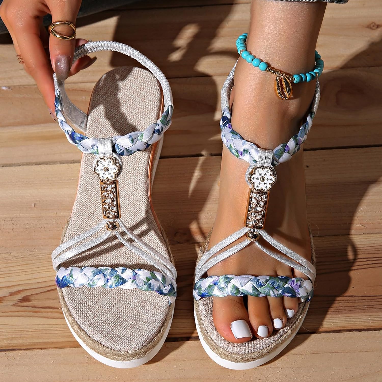 Ladies Sandals Comfortable Adjustable Buckle EVA Cloud Slide Sandals Lightweight for Women Beach Essentials Vacation - Image 5