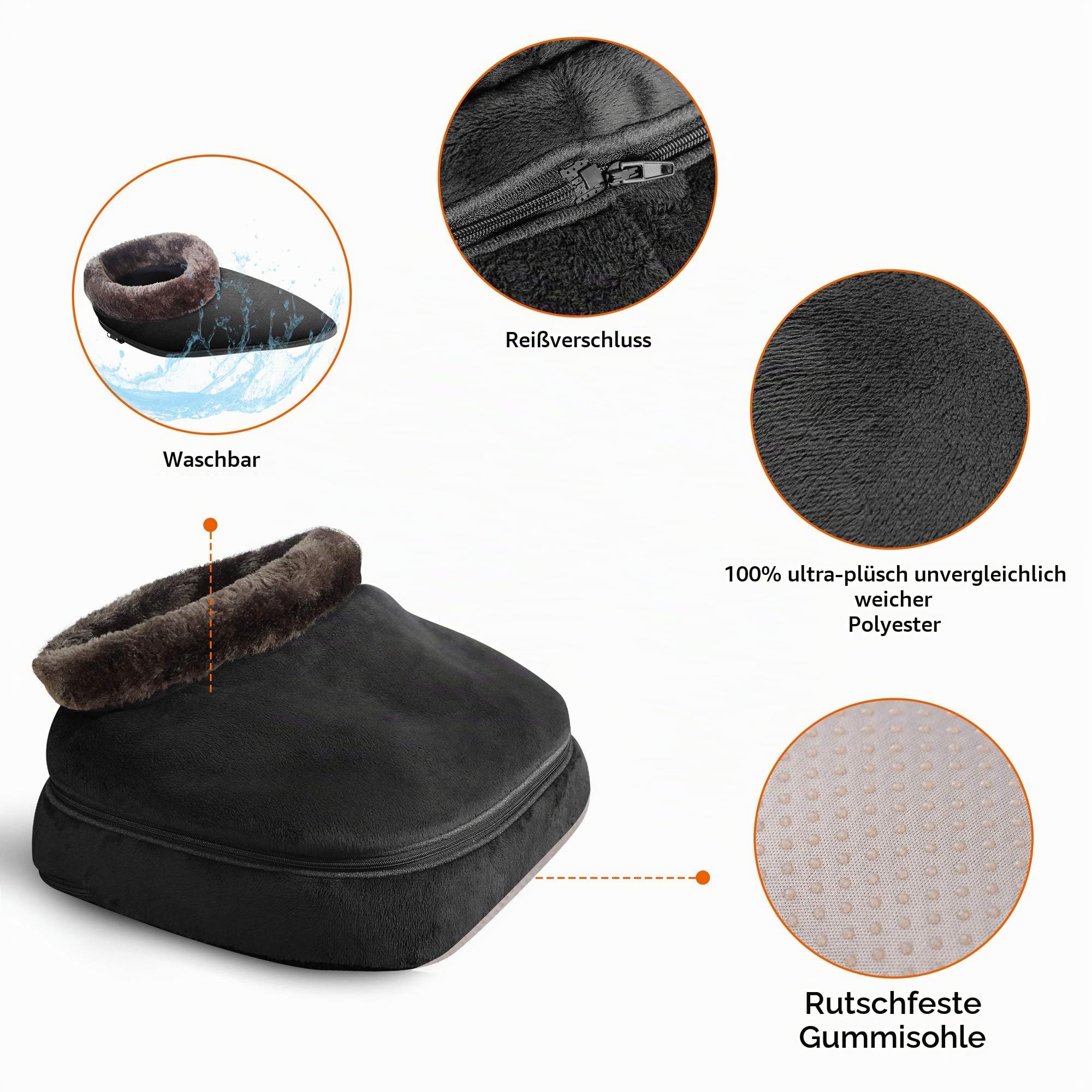 Snailax Elektrisch Shiatsu Fußmassagegerät mit Wärmefunktion, Geschenke für Männer Frauen Mama Papa, Fußwärmer, 2-in-1 Kneading Fussmassage oder Rückenmassagegerät