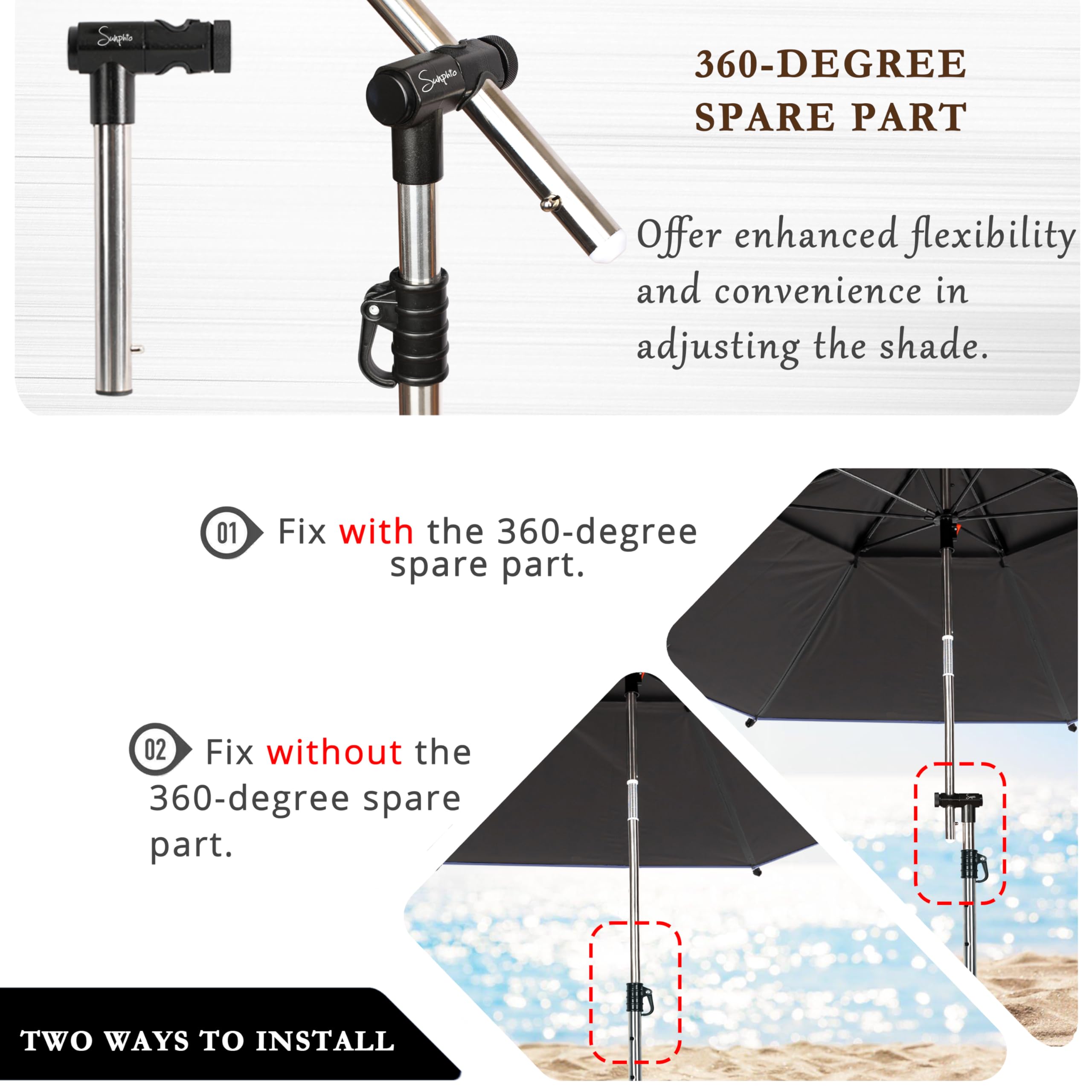 Sunphio Ombrellone da Spiaggia 220 cm Antivento Resistente | FindTheDeal