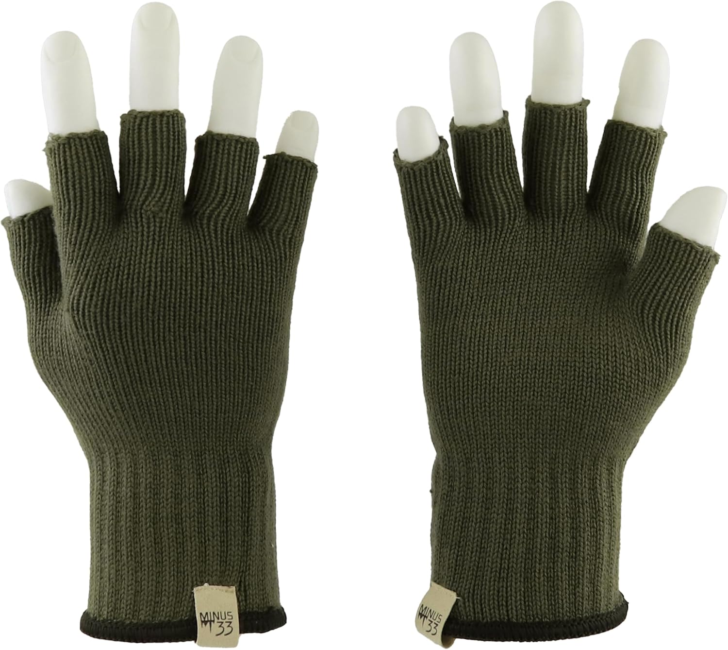 Merino Wool Fingerless Gloves - Hunting and Fishing Liner - Half Finger Warm Knitted Gloves