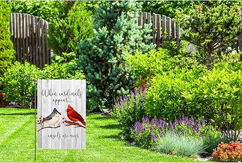 Miniatura 5 de Cardinals Appear - Bandera de jardín de 12 x 18 pulgadas, decoración de doble cara para el Día de los Caídos Cuando los Cardenales Aparecen Los