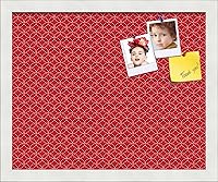 Vista 153 de PinPix Tablero de anuncios de corcho de 12 x 12 pulgadas. Este tablero decorativo enmarcado viene con diseño de círculos B W y un marco blanco