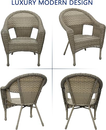 Miniatura 6 de Jeco Silla individual Clark de mimbre de resina gris