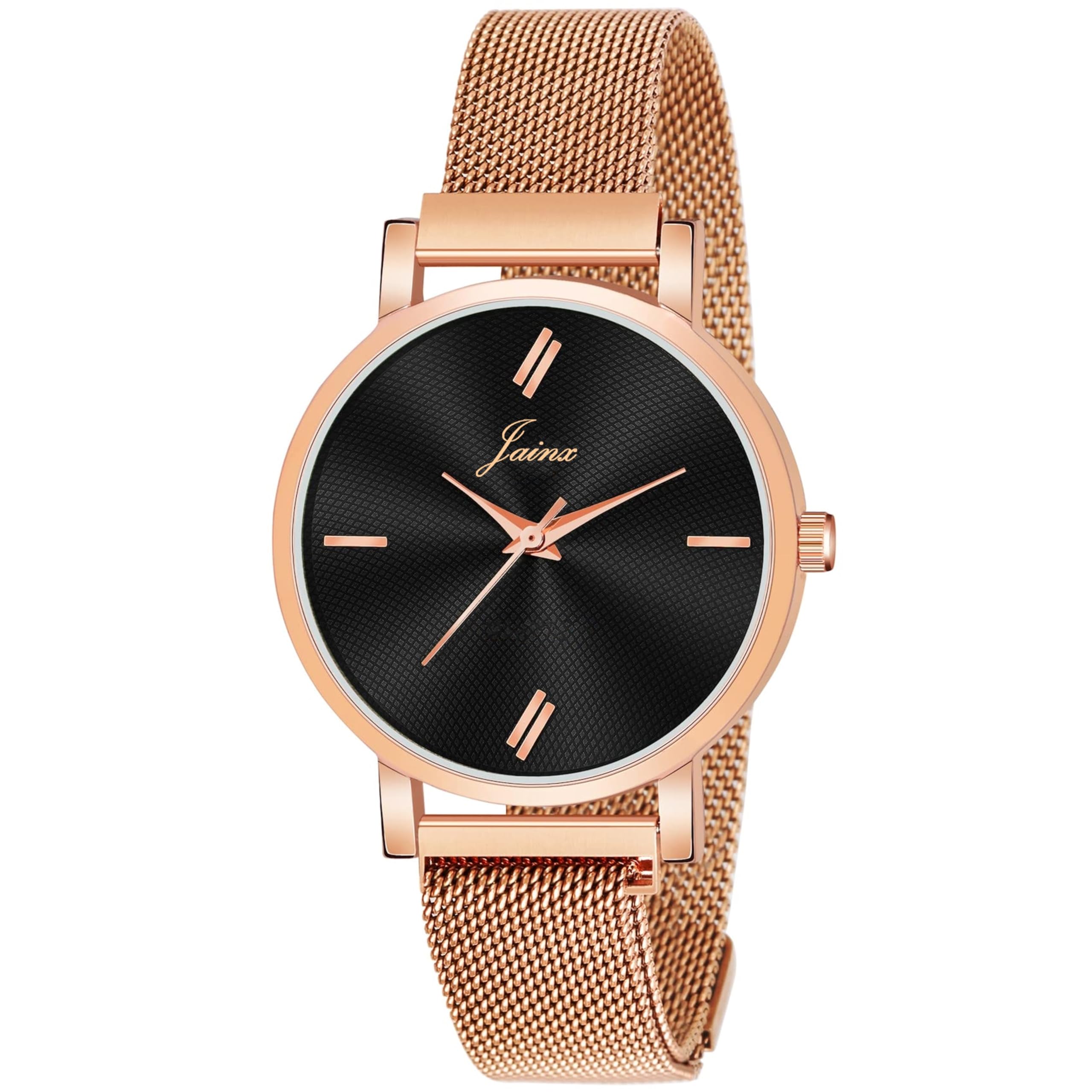 jainx Black Dial Rose Gold Mesh Chain Analog Wrist Watch for Women - JW8554 (B0CS6KB9F4) Amazon Price History, Amazon Price Tracker