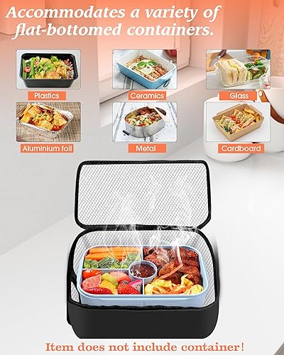 Miniatura 5 de tuhood Horno portátil, calentador de alimentos portátil 4 en 1, 1224110220 V, mini calentador de alimentos para microondas para recalentar o cocinar