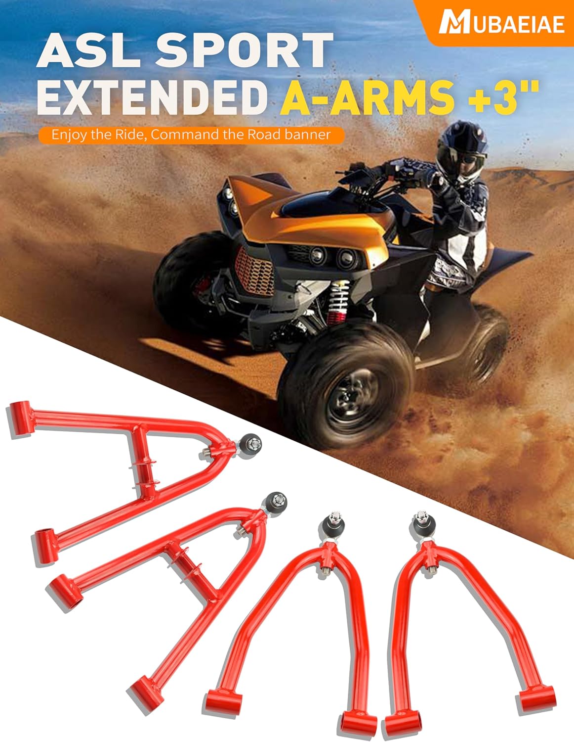 Front Upper & Lower A-Arms for 2003–2004 Suzuki Quadsport LTZ400 – Heavy-Duty Chromoly Tubular Steel with Needle/Roller Bearings