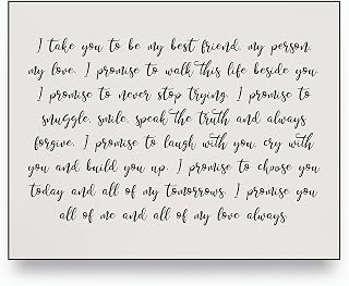 “I Take You to Be My Best Friend” Love Quote Wall Art Print – Inspirational Wedding Vows Wall Decor for Couples, Bedroom, and Home – Romantic Gift for Newlyweds & Anniversaries (Unframed, 14x11 Inches)