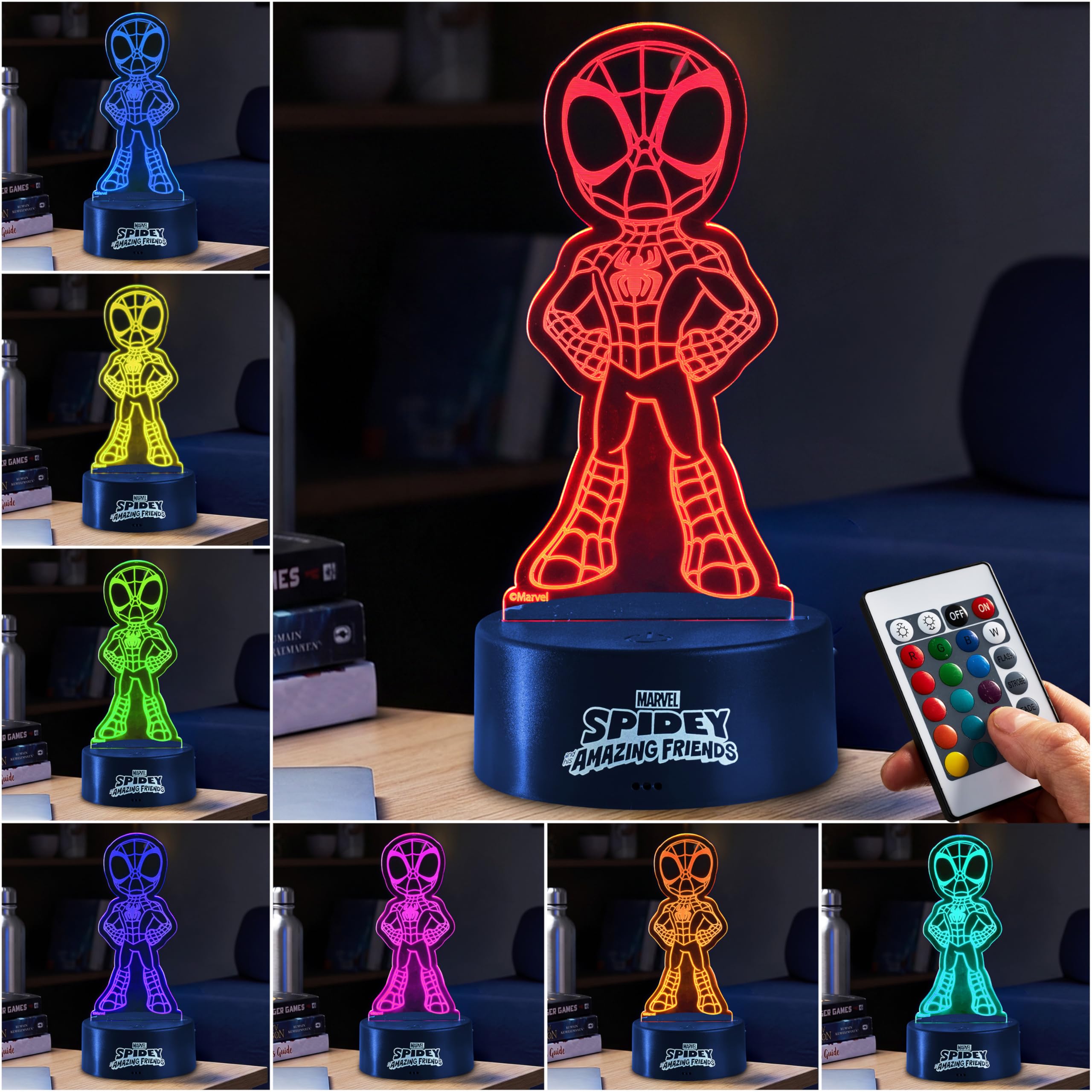 Get Trend Marvel Spidey 3D Illusion Night Light for Kids, 16