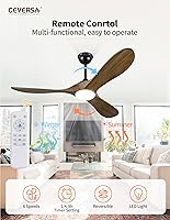Vista 78 de 42 Inch Low Profile Ceiling Fans with Lights and Remote, Flush Mount Ceiling Fan with Lights, 3 Blades Solid Wood Dimmable Walnut Easy Installation